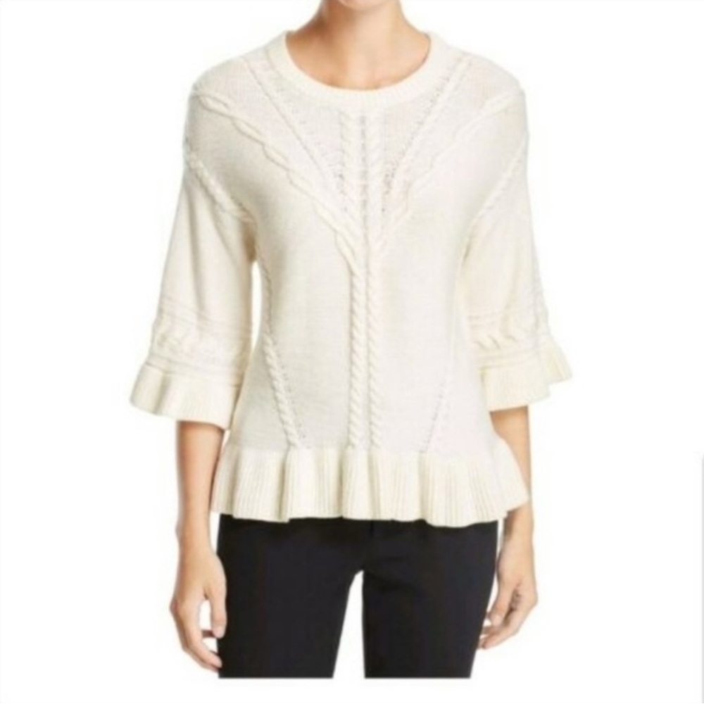 Kate Spade cable Knit Wool Cashmere blend Sweater Size M